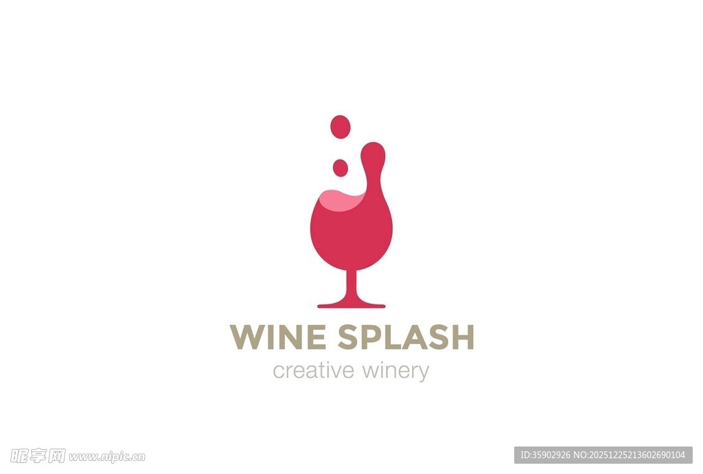 红酒飞溅标志设计
