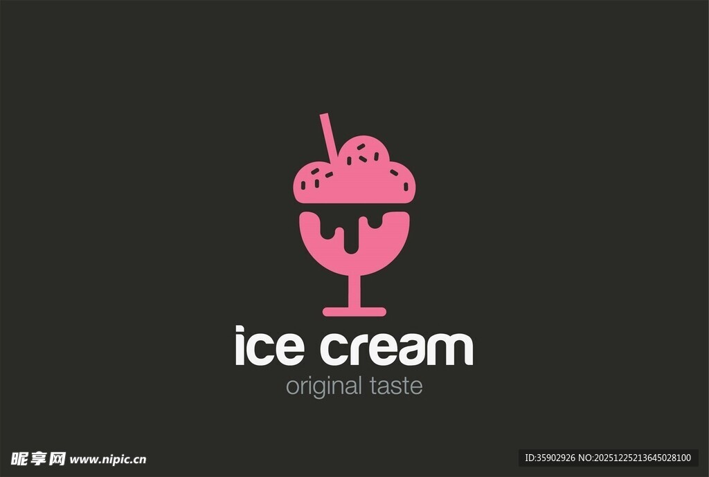 粉色冰淇淋标志设计