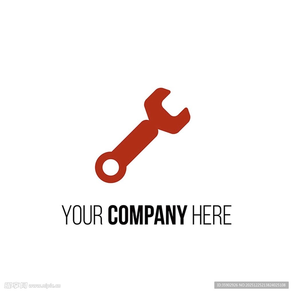 红色扳手公司标志设计