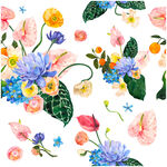 缤纷花卉图案