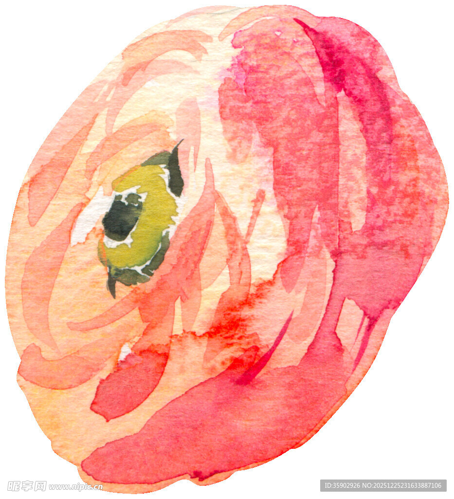 水彩绘粉色花朵