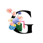 花卉装饰的字母G