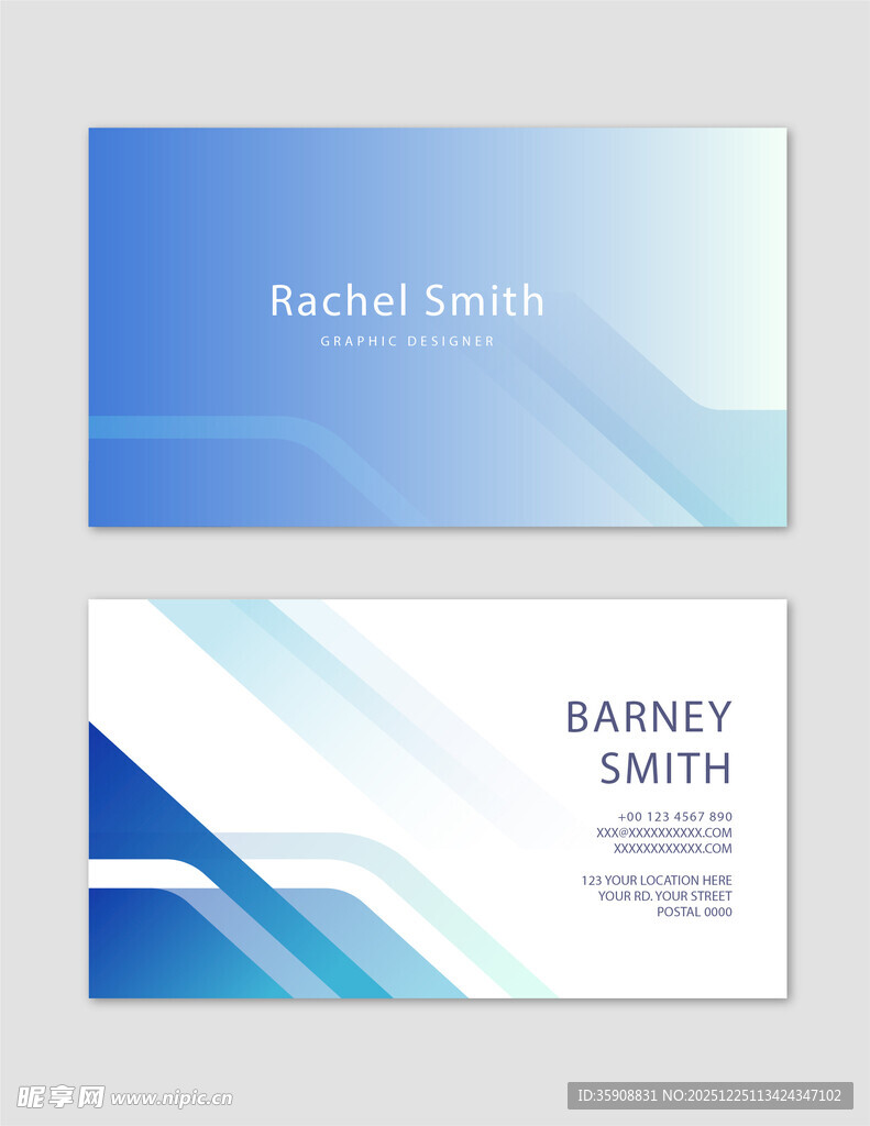 蓝色名片