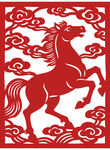 2026年生肖马窗花剪纸