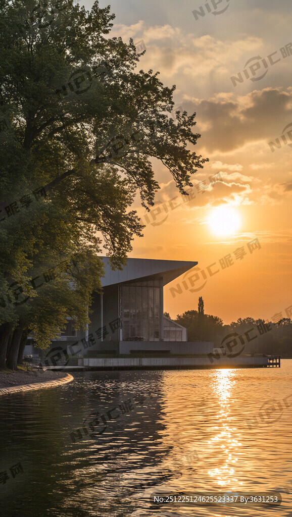 湖畔音乐会夕阳