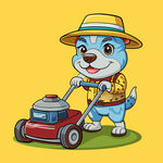 狗狗推割草机欢乐劳动