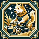 柴犬驾驶卡丁车插画