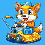 小狐狸驾驶割草机