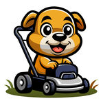 小狗驾驶割草机欢乐劳作