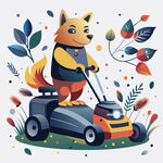 狗狗驾驶割草机欢乐除草