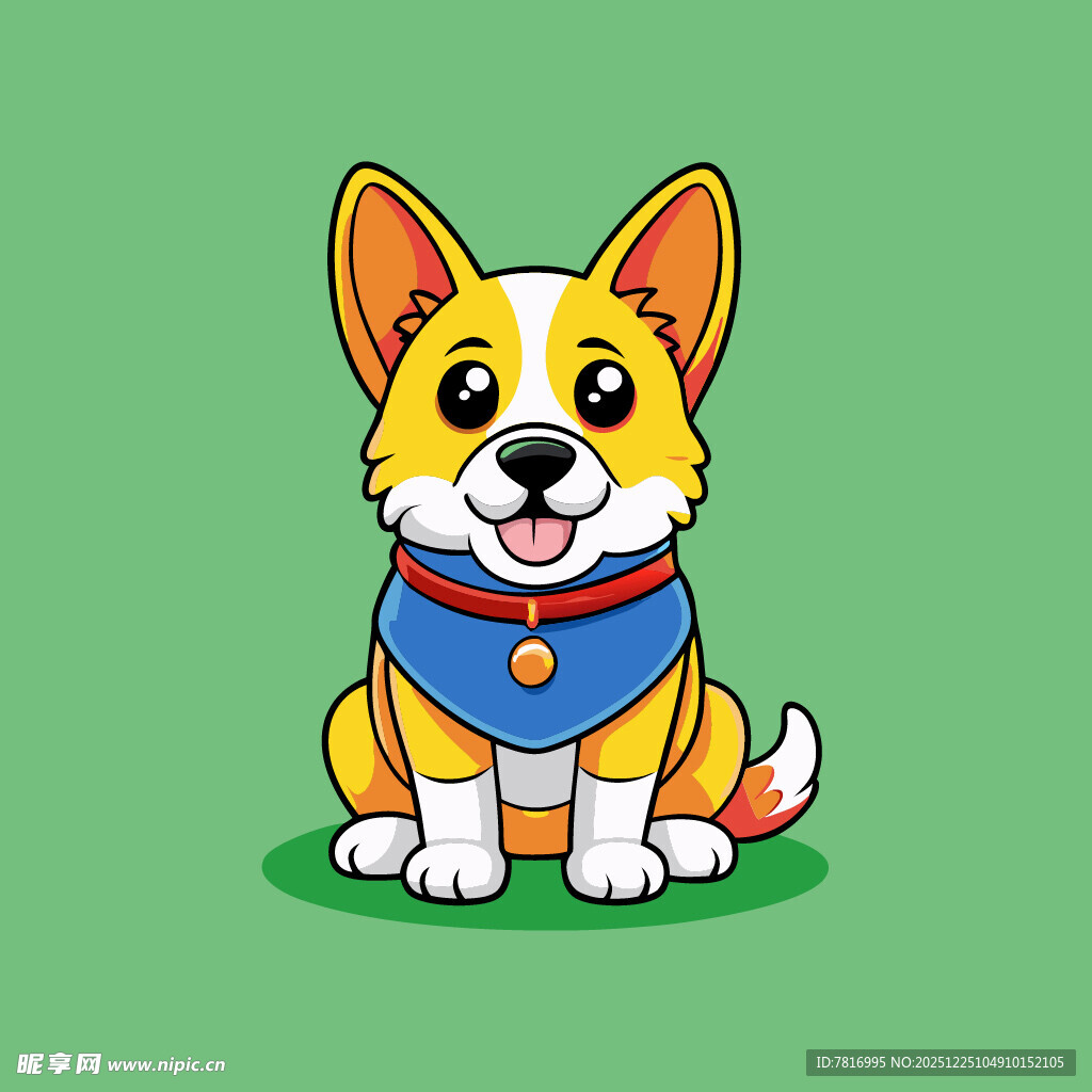 可爱柯基犬卡通形象