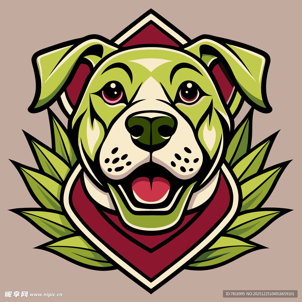 可爱斗牛犬卡通形象