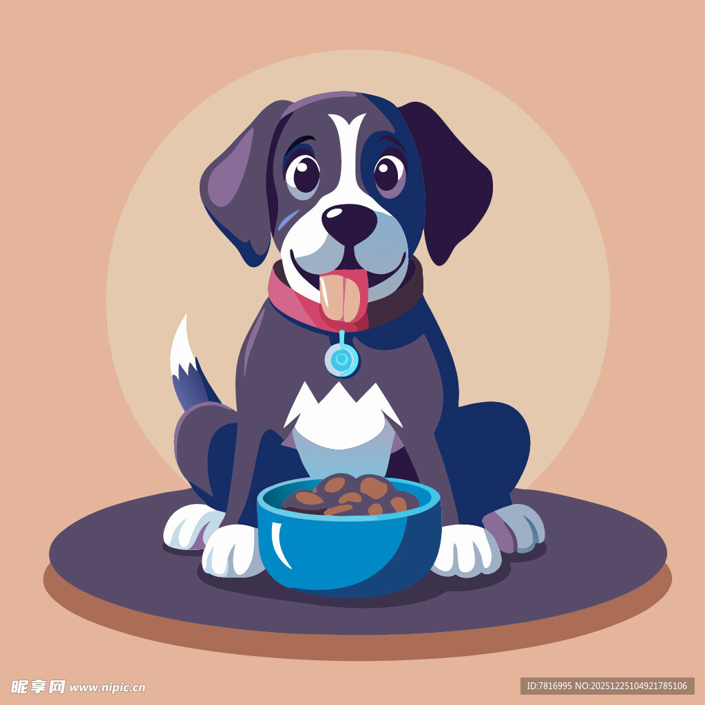 可爱小狗享用美味食物