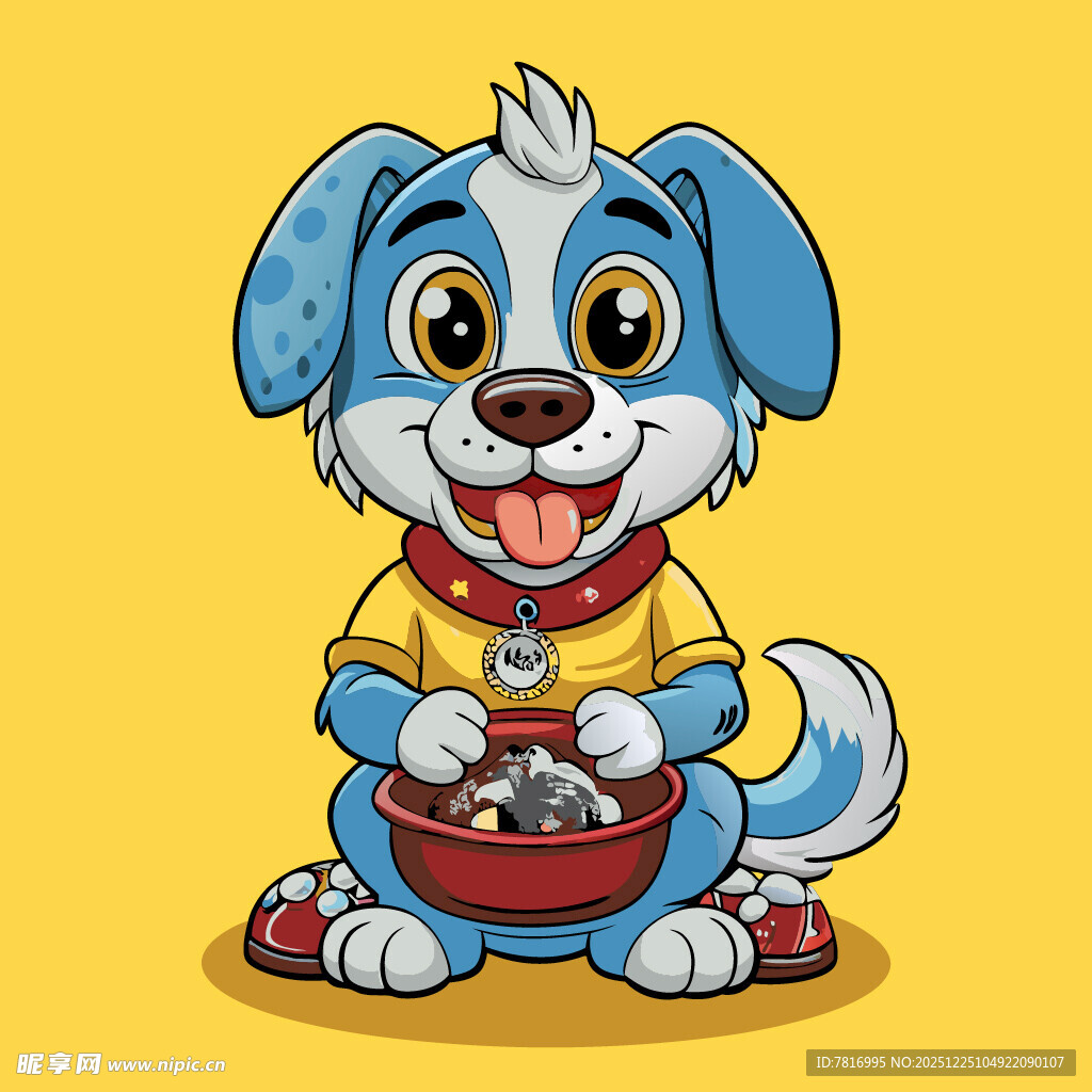 可爱小狗开心吃零食