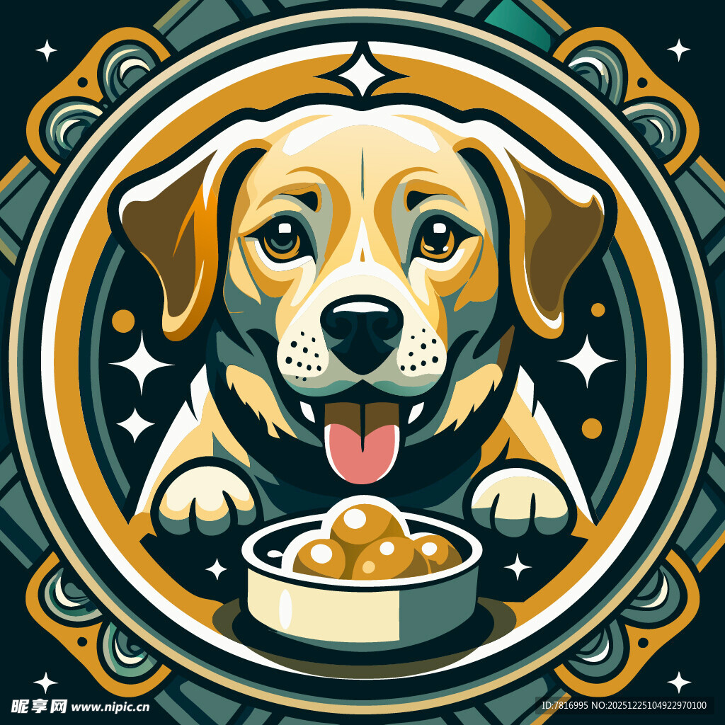 可爱小狗享用美味食物