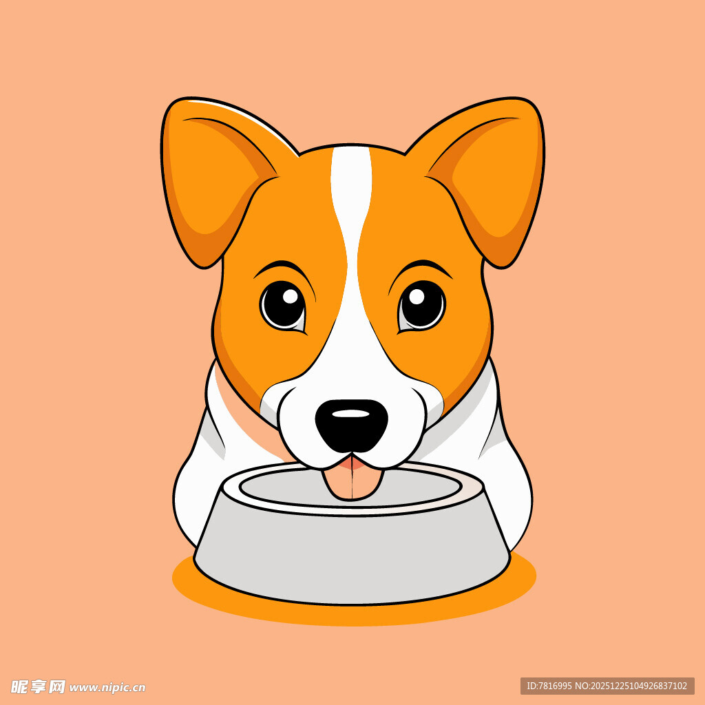 可爱小狗进食中