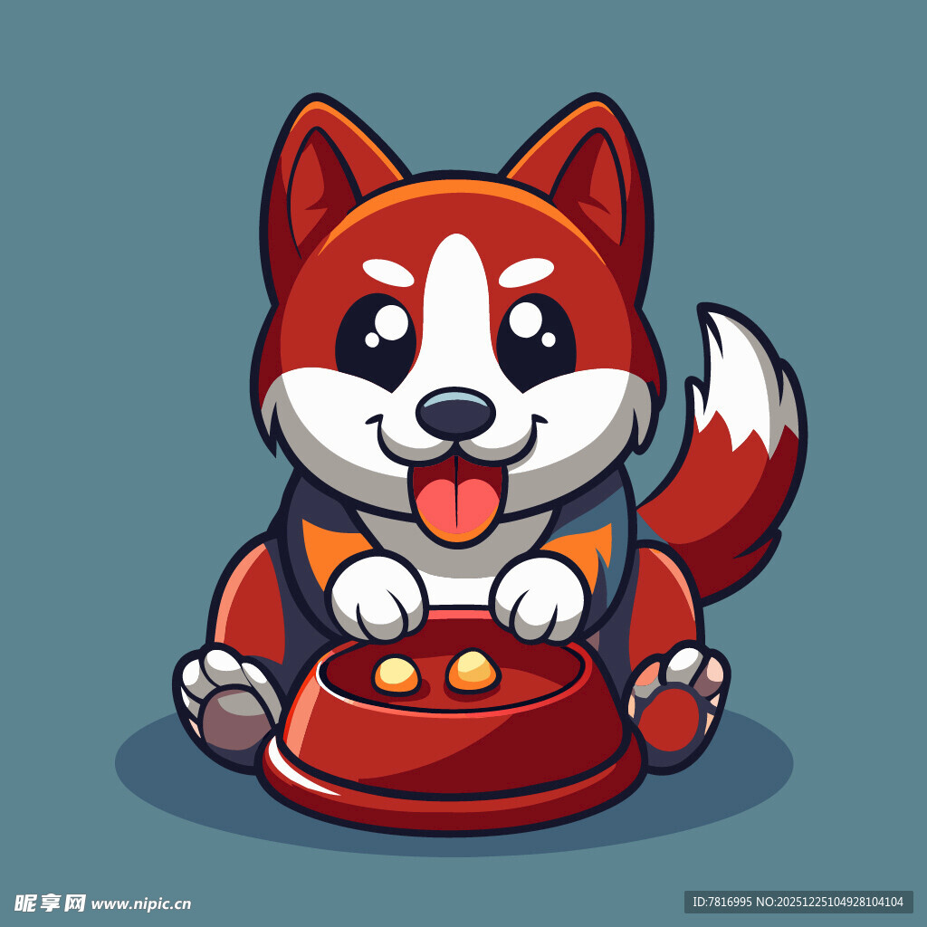 可爱小狗开心进食