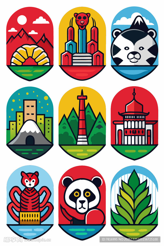 各国特色图标集合