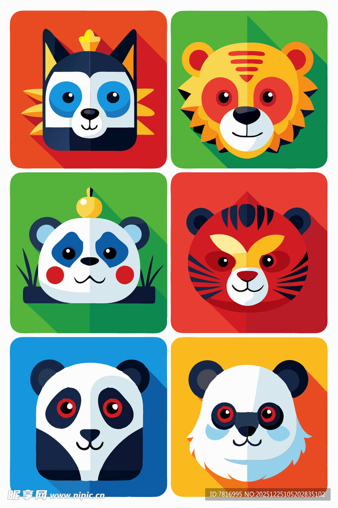 可爱动物卡通头像集合