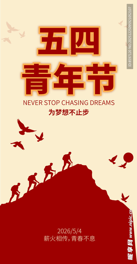 五四青年节简约海报