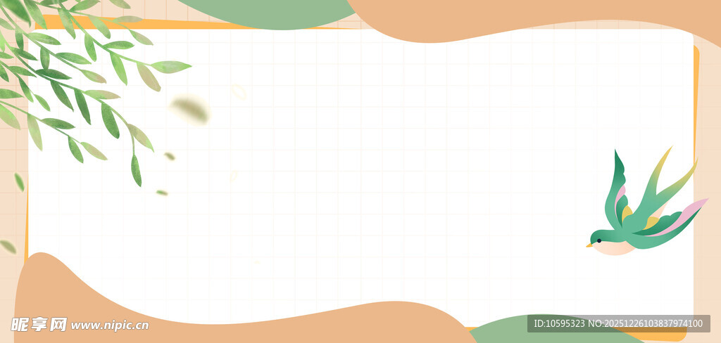 春日卡通边框背景