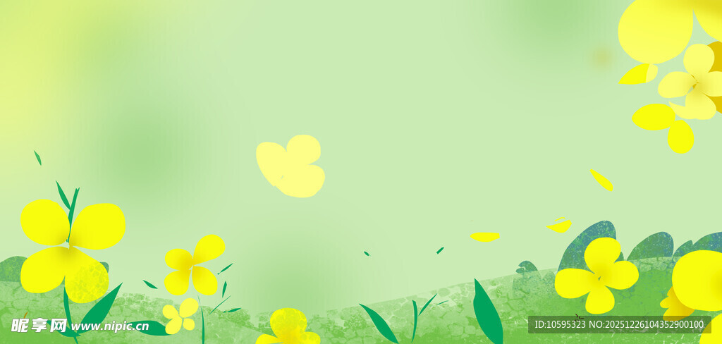 春日黄花烂漫风景图