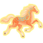 奔跑的装饰风橙色小马
