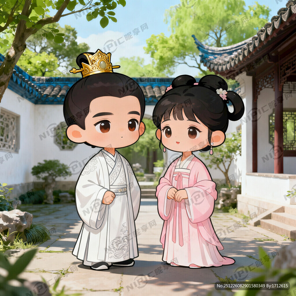 贾宝玉 林黛玉 卡通风格