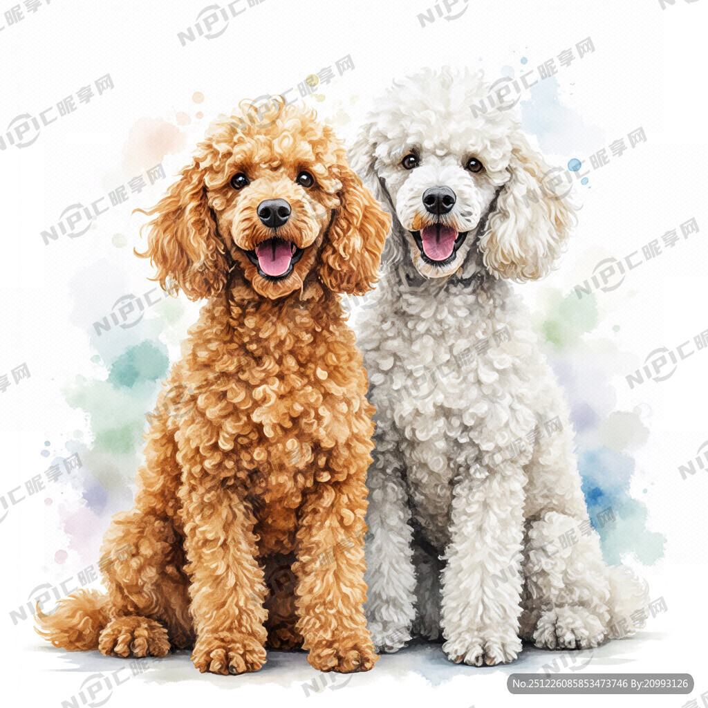 白底背景 一只咖啡色泰迪