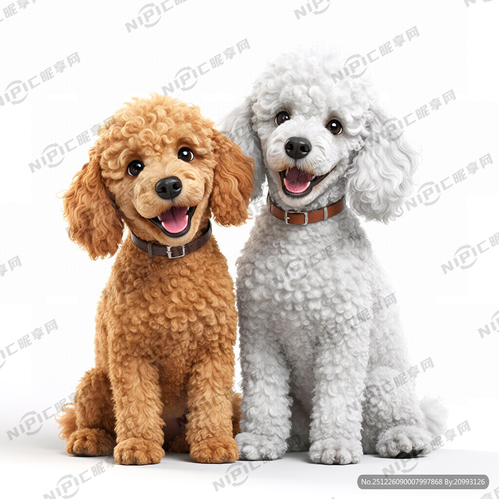 白底背景 一只咖啡色泰迪