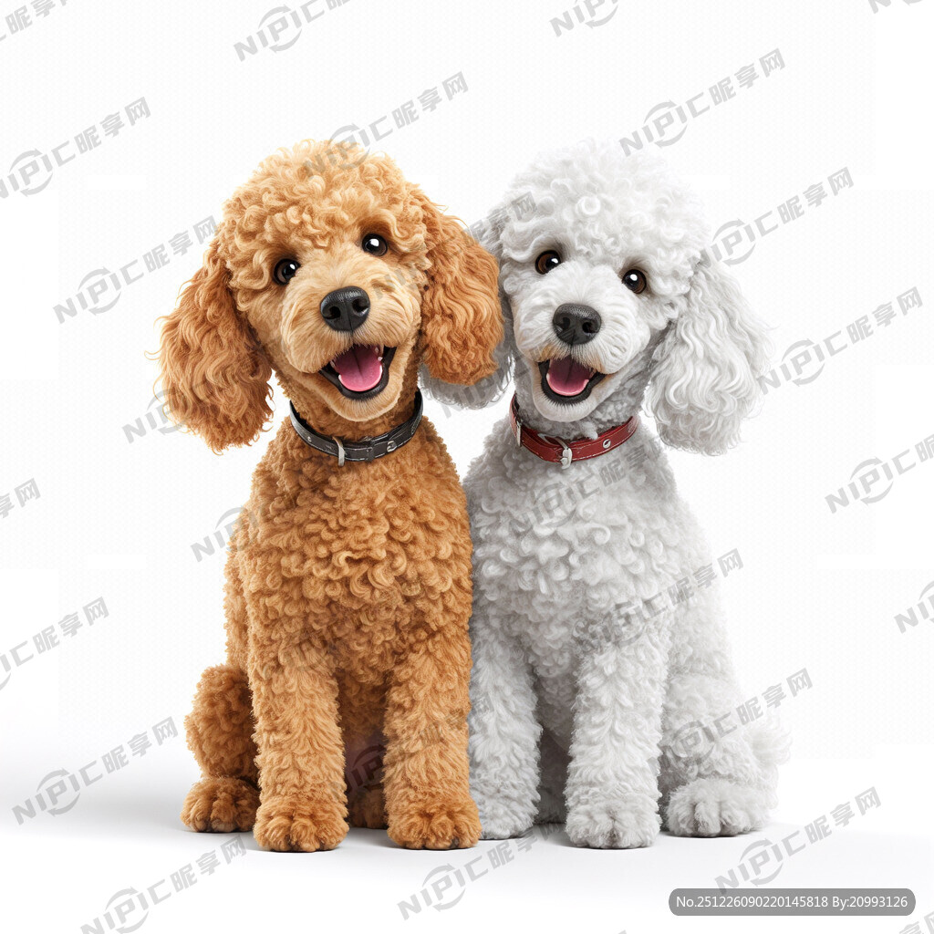 白底背景 一只咖啡色泰迪