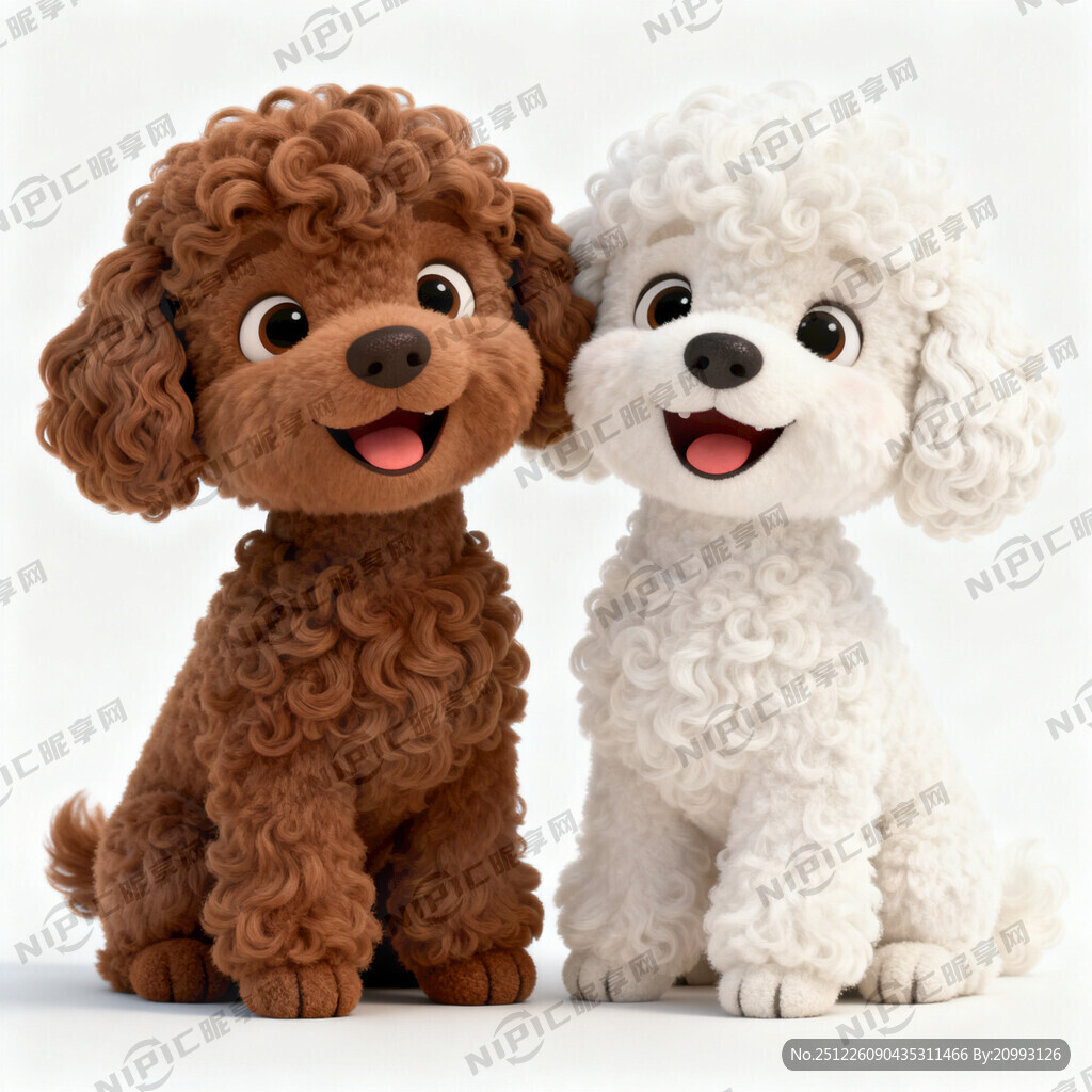 白底背景 一只咖啡色泰迪