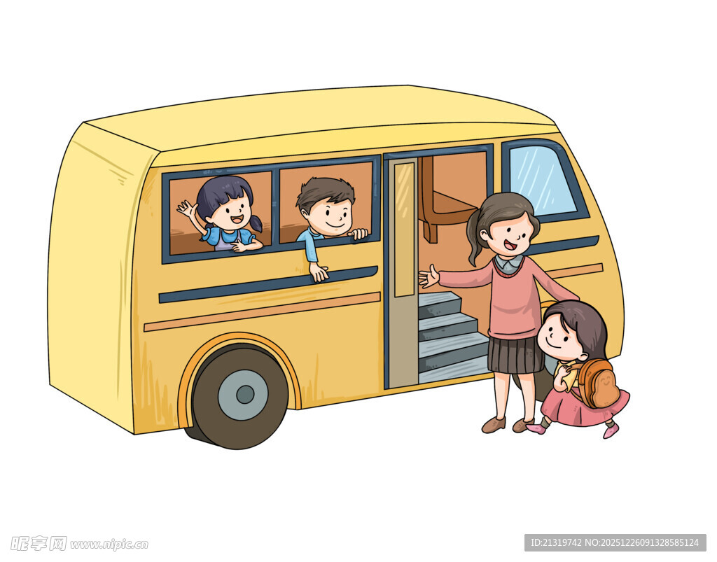 校车插画