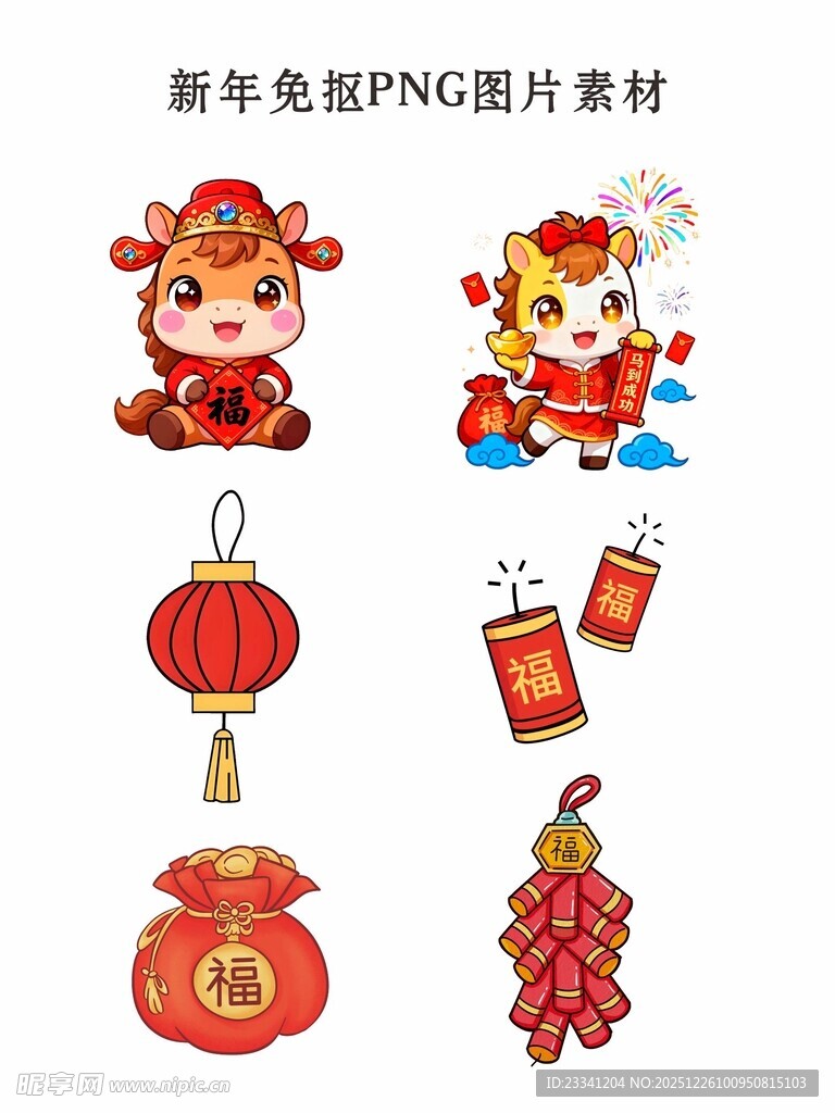 新年马年元素PNG素材集