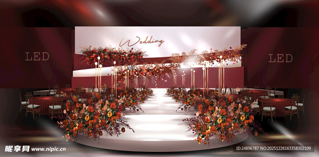 舞台表演壮观的合唱场景