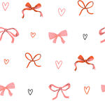 粉色蝴蝶结爱心图案背景
