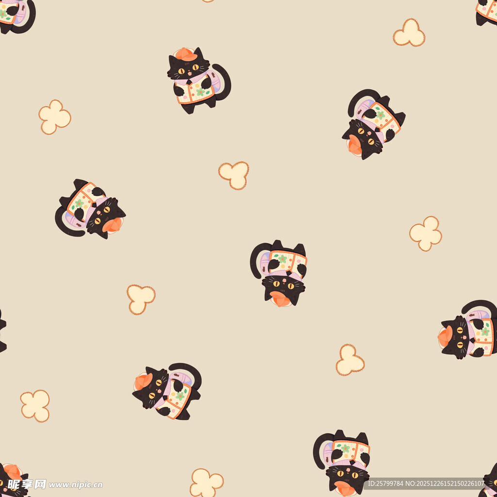 可爱猫咪图案背景