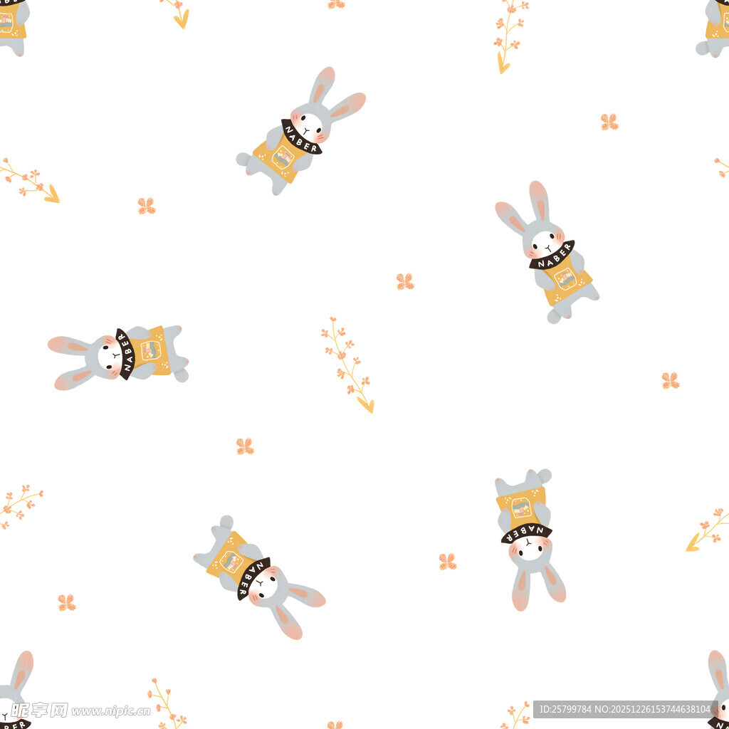 可爱兔子图案背景图