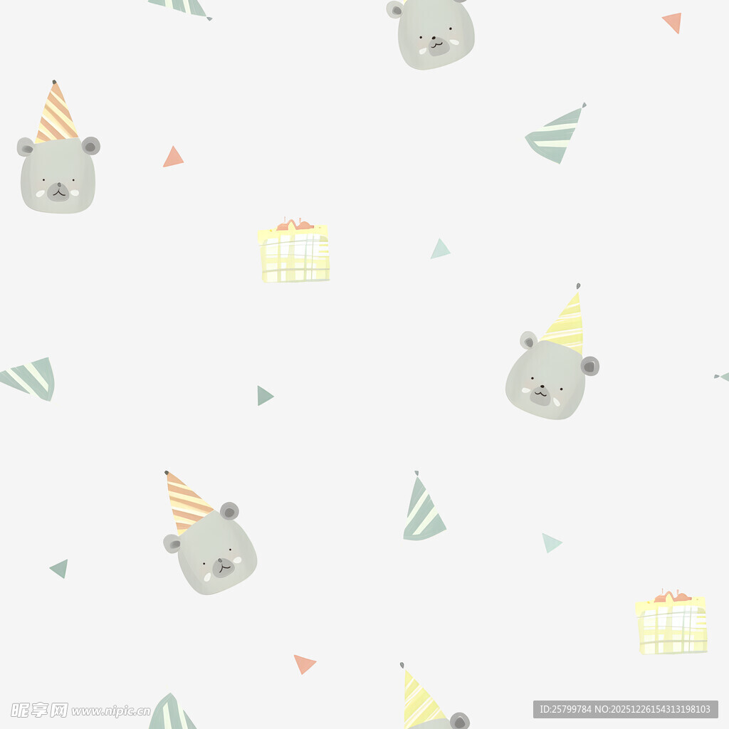 可爱小熊图案背景图