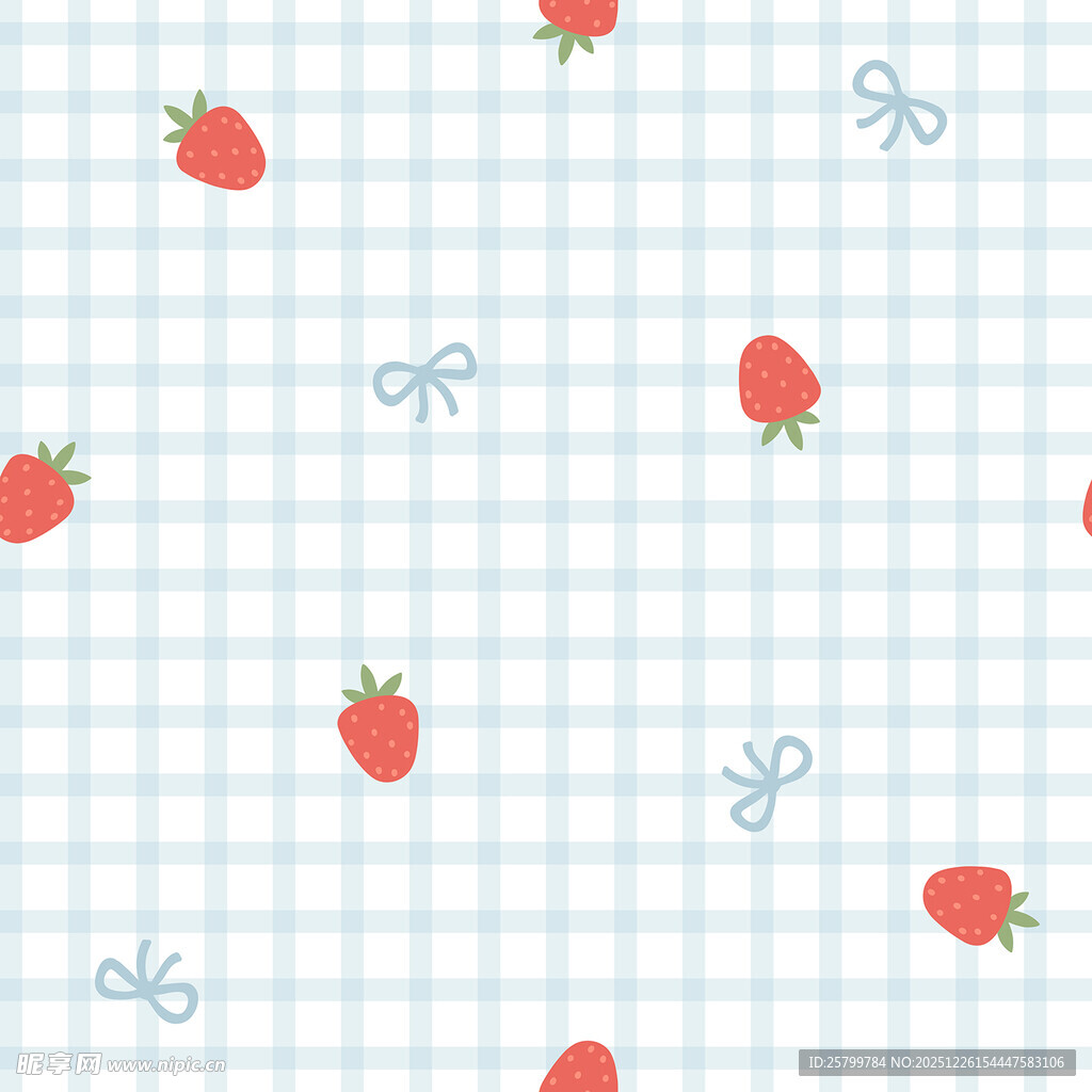 草莓格子图案背景