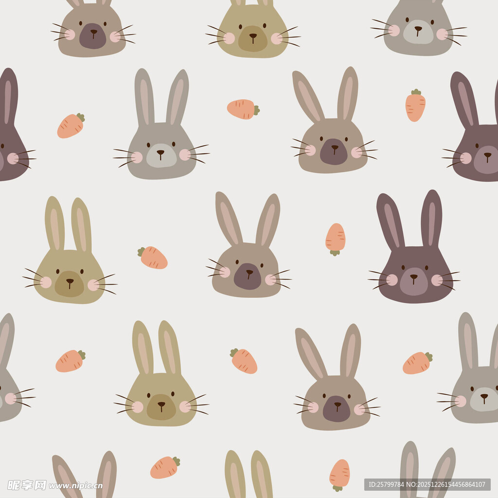 可爱兔子图案背景