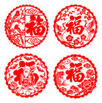 圆形福字剪纸图案集