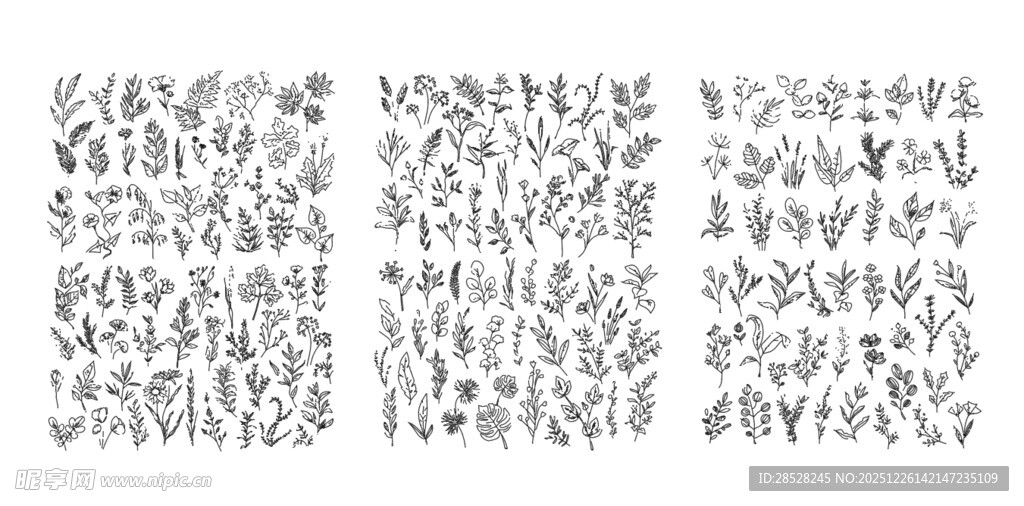 植物剪影素材集合