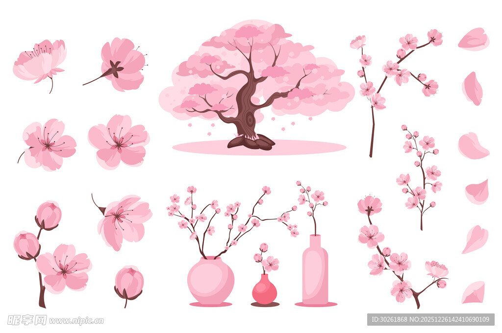 樱花元素插画