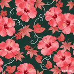 粉色花卉与枫叶图案背景