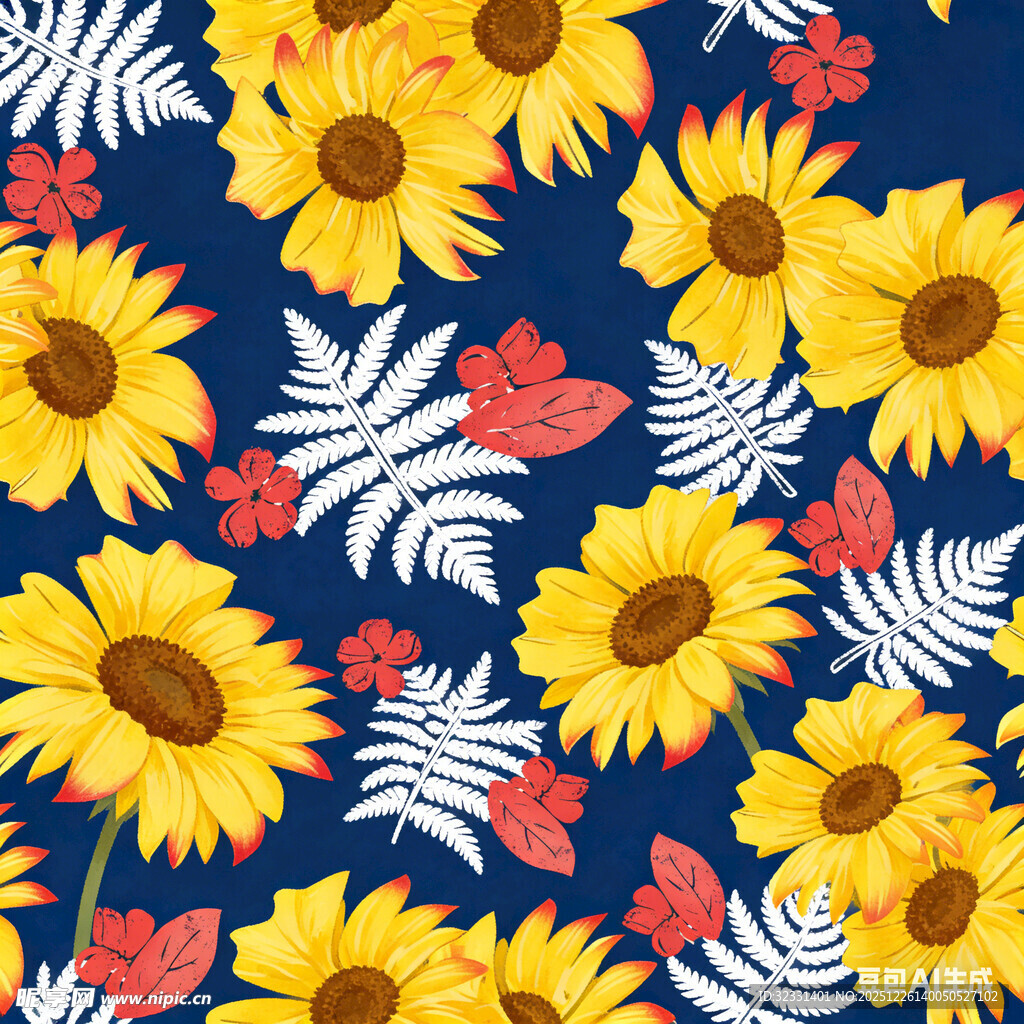 向日葵花卉图案背景设计