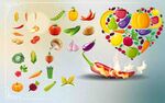 多彩蔬果拼图创意展示