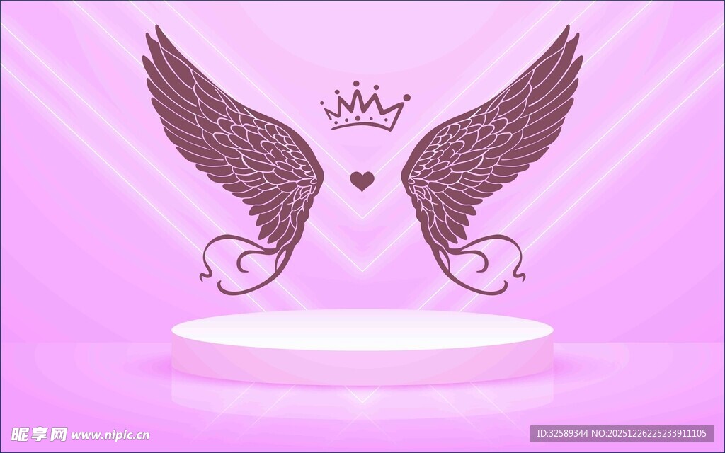 梦幻翅膀与皇冠图案