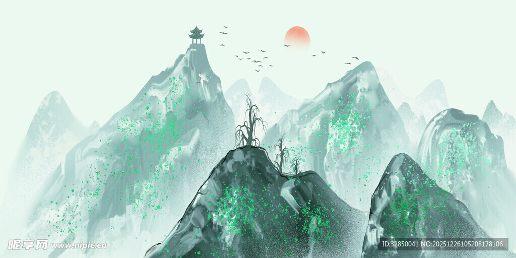 水墨山水间的诗意景致