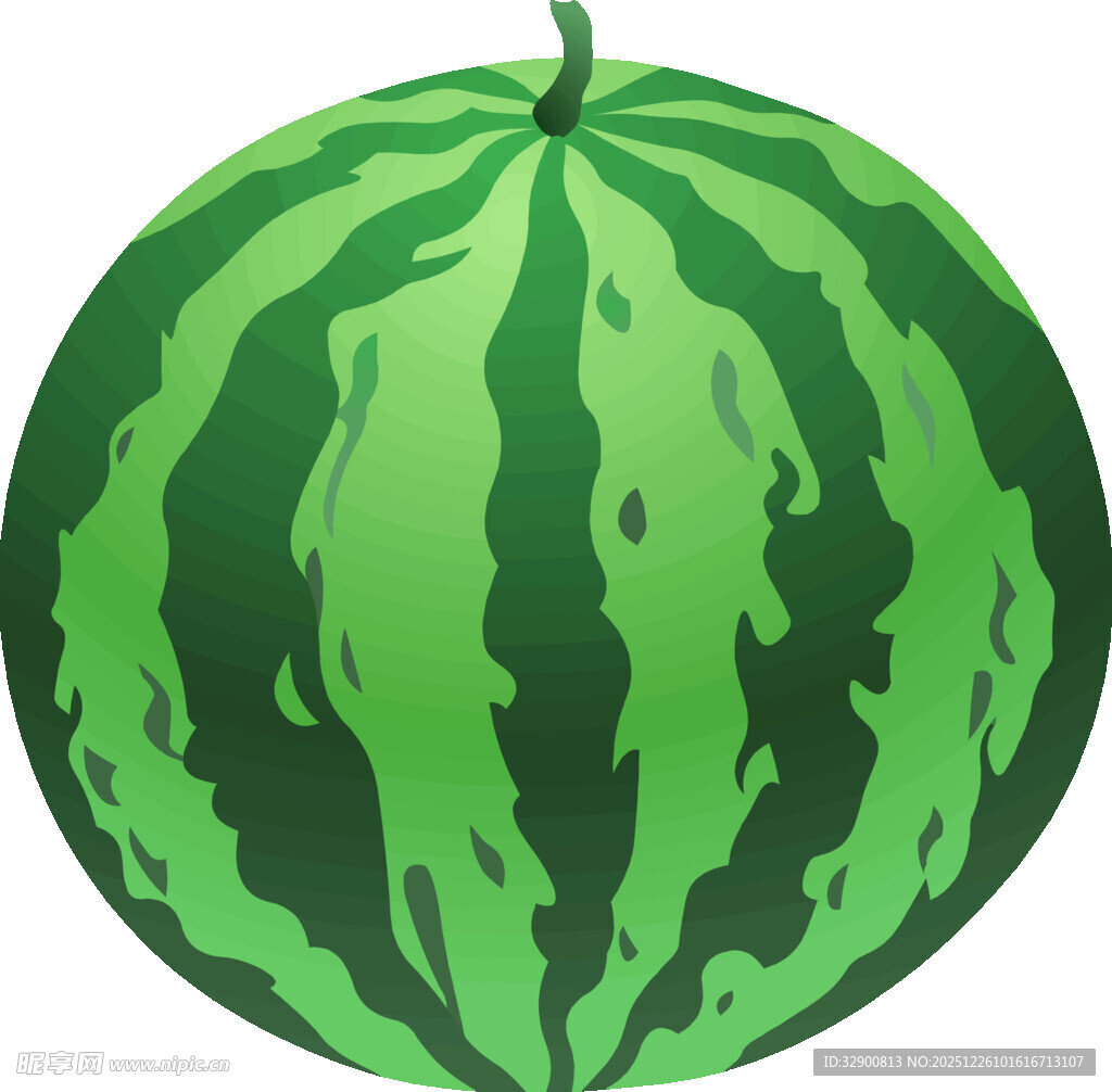 卡通风格的圆滚滚大西瓜